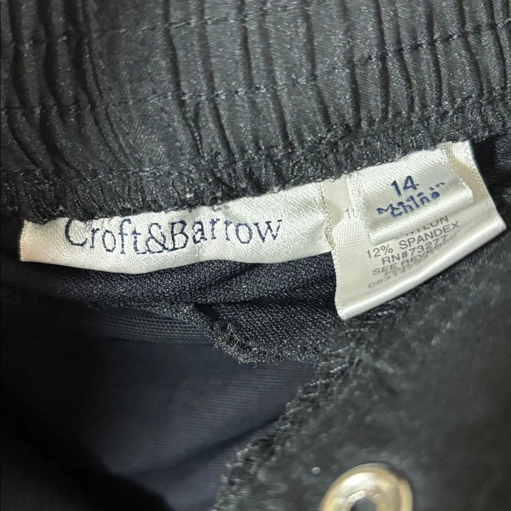 Croft & Barrow Black Casual Nylon Shorts Size 14
